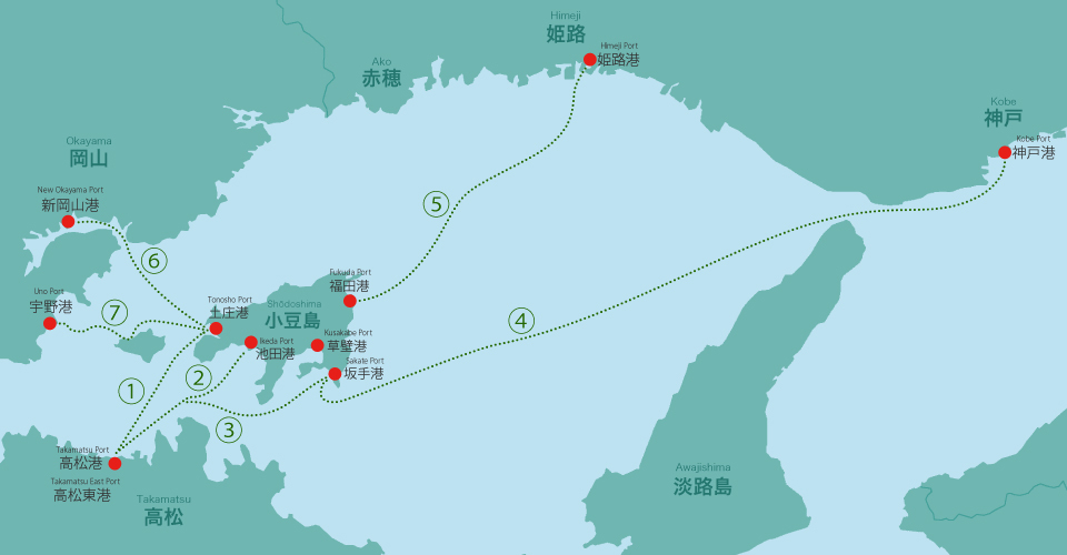 小豆島へのアクセス図
